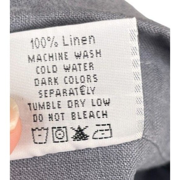 CMC Top Women's Size Medium Gray Color Me Cotton Button Up 100% Linen - Picture 7 of 7